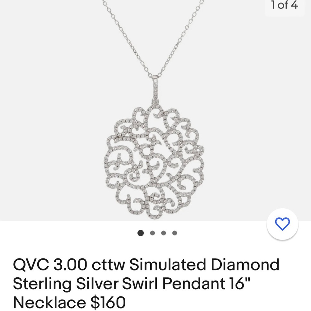 QVC 3.00 cutter cubic zirconia simulated diamond sterling silver